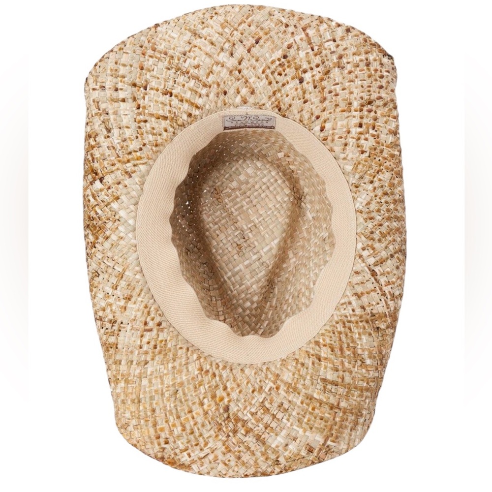 Sun N Sand Straw Cowboy Hat with Turquoise Bead Band unisex - Picture 3 of 4